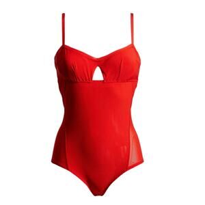 $128 MSRP Under the Wire bodysuit Blood Orange Red Med by We are HAH-Free People